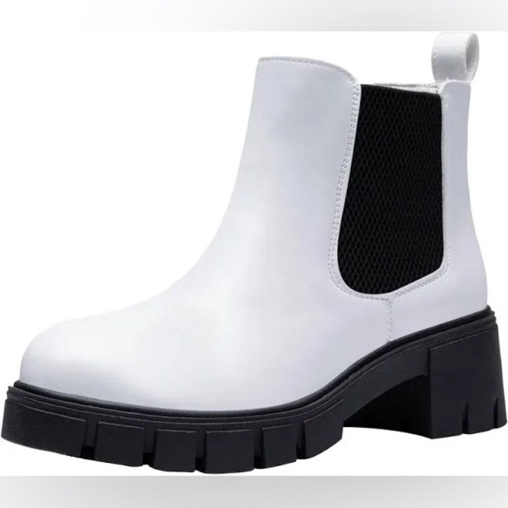 Vepose New York Women’s 936 Chelsea Ankle Boots in Classic White/Black